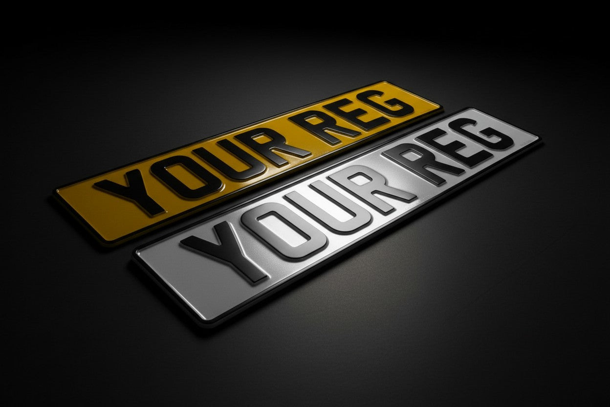 3D Pressed Metal Aluminium Number Plates — Plain No Emblem | UK Legal