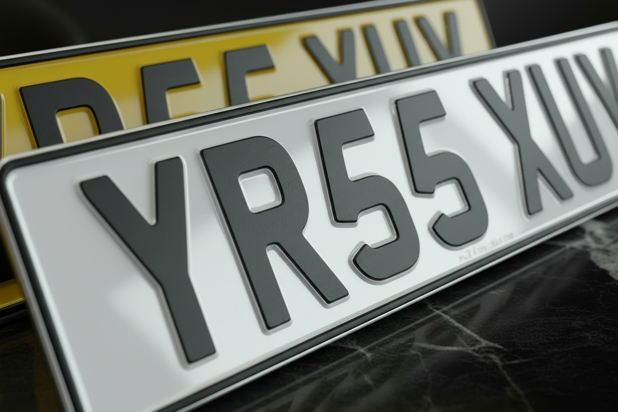 Close-up 3D Number Plate Letters