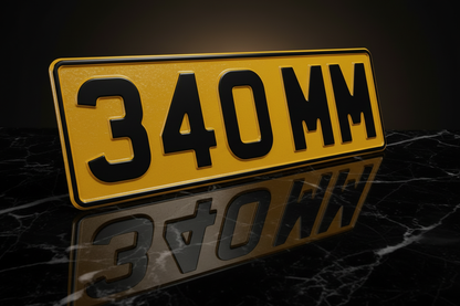3D Pressed Metal Aluminium Number Plates — 340mm Short | UK Legal