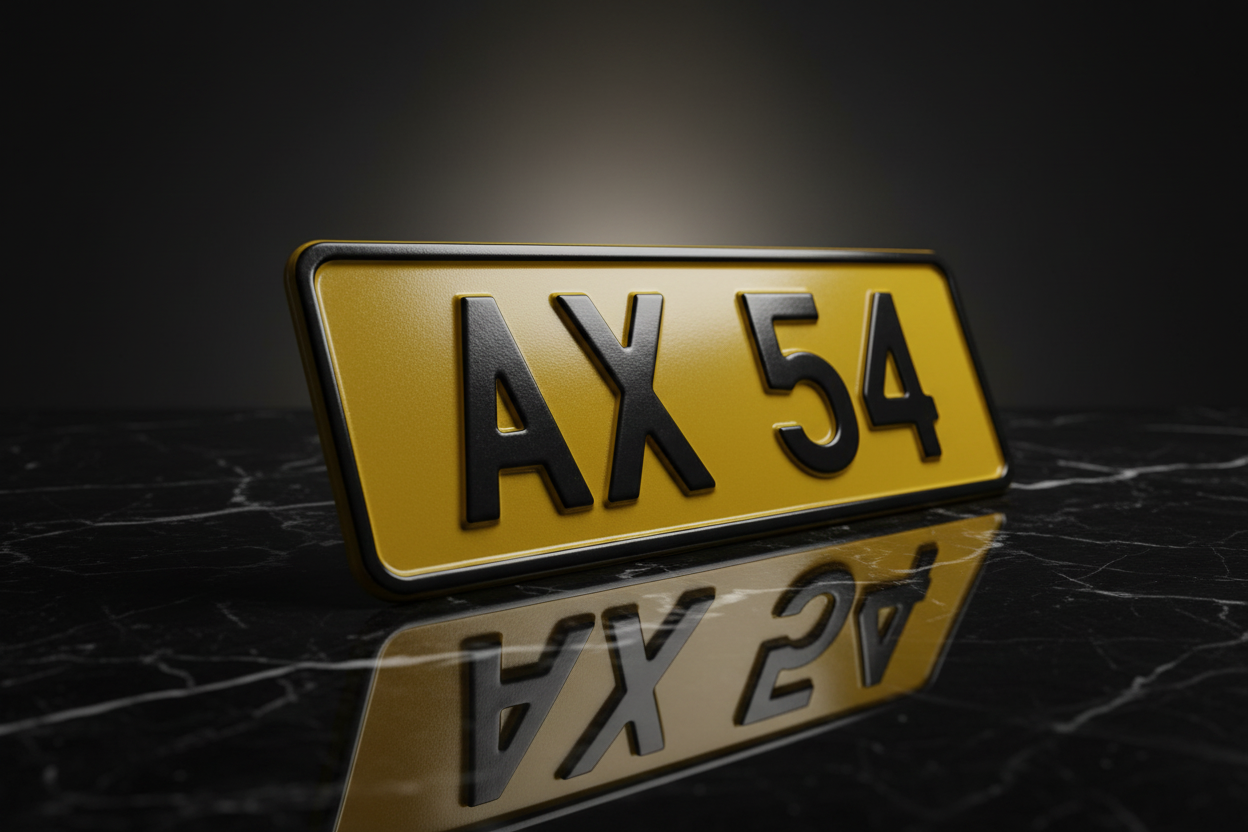 3D Pressed Metal Aluminium Number Plates — 340mm Short | UK Legal