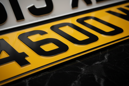 3D Pressed Metal Aluminium Number Plates — 460mm Short | UK Legal