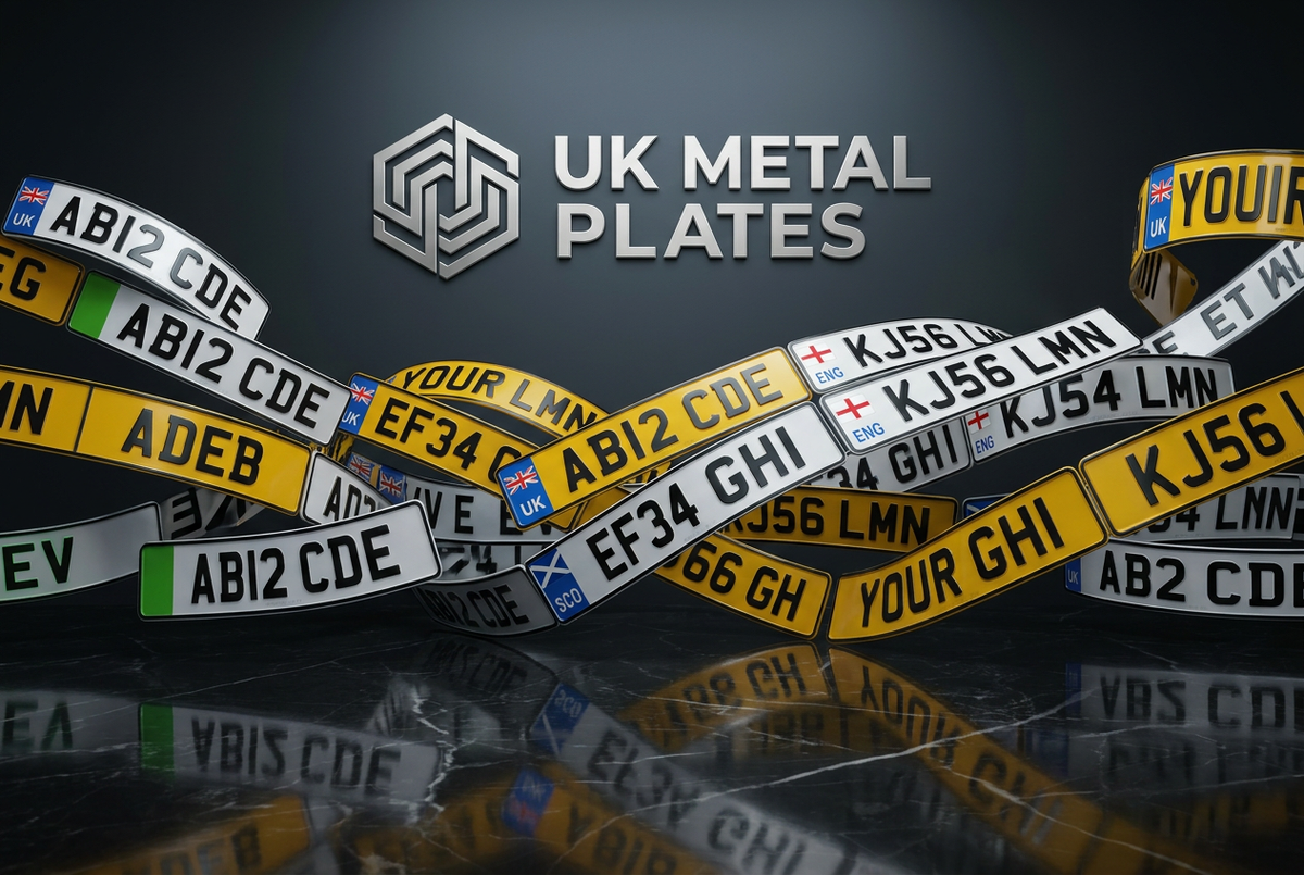 Titanium and platinum UK METAL PLATES design