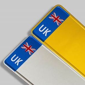 3D Pressed Metal Aluminium Number Plates — UK Blue Union Jack UK Flag Emblem | UK Legal